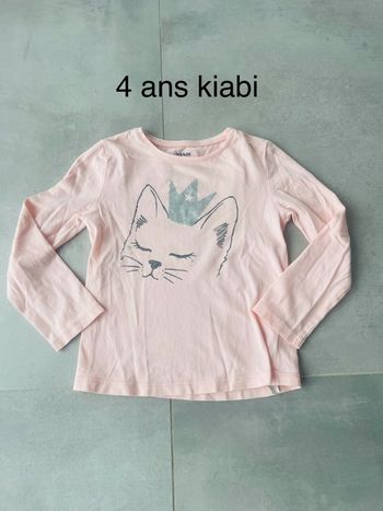Tee shirt rose chat kiabi  4 ans