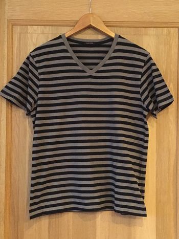 Tee-shirt manches courtes homme Devred noir gris à rayures