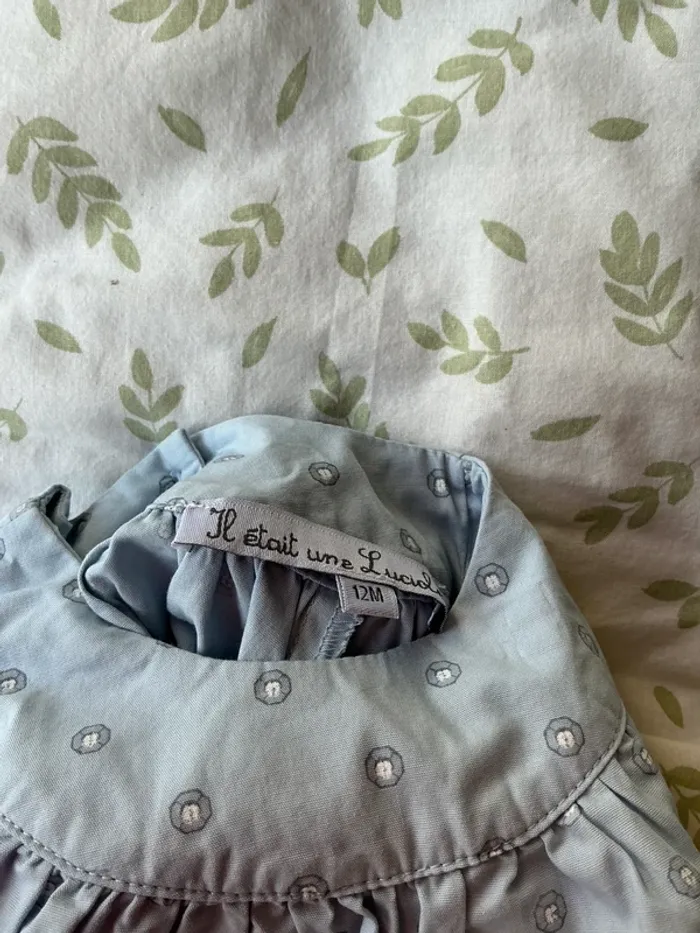 blouse manches 3/4 bleu à motifs 12 mois il était une luciole - photo numéro 6