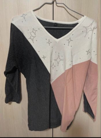 Pull en V  tricolores 
