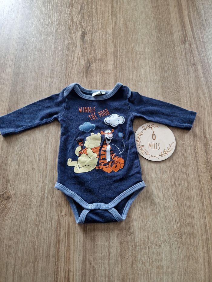 Body Bébé 6 Mois Disney 🍯 Winnie l'Ourson et Tigrou 🐅 - Bleu Marine