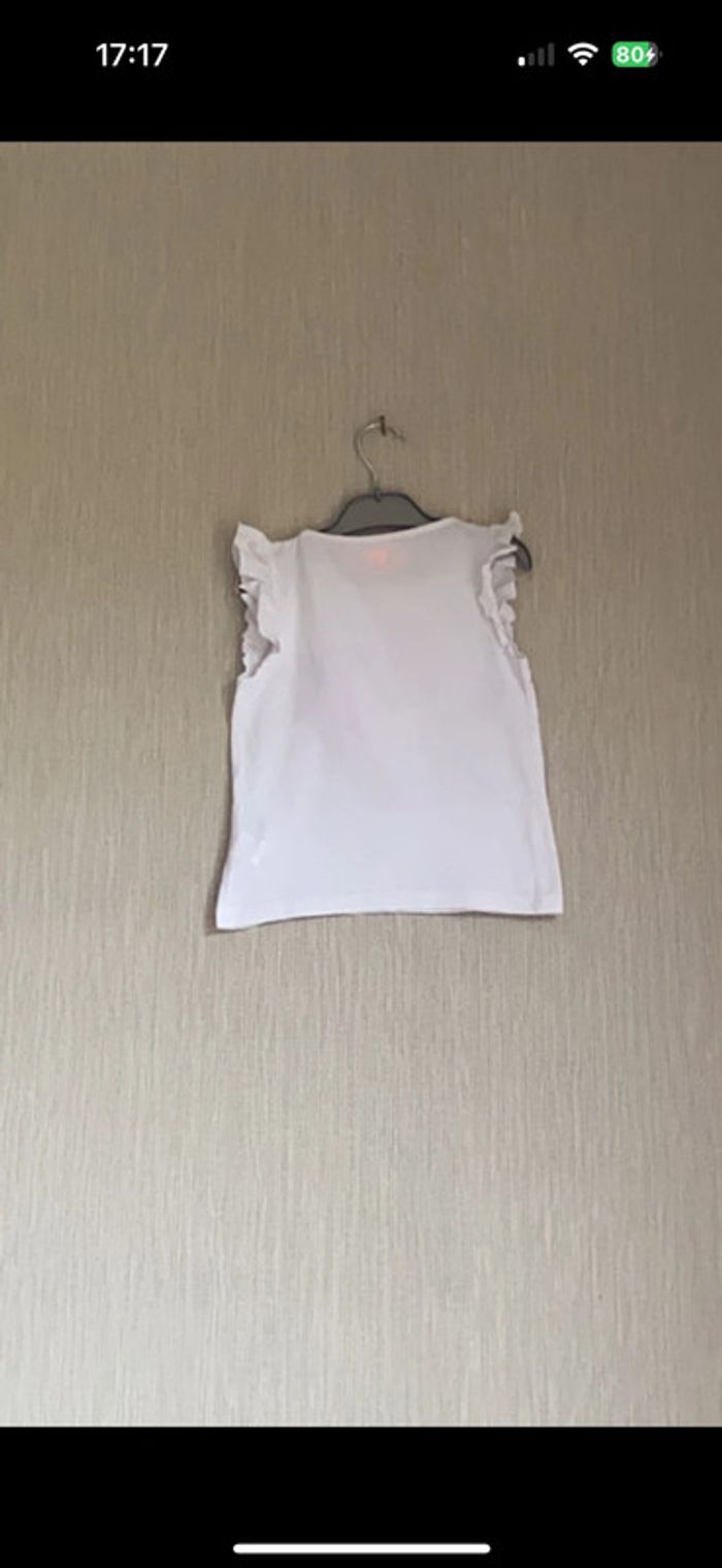 Débardeur blanc et rose avec oiseau 6 ans - photo numéro 2