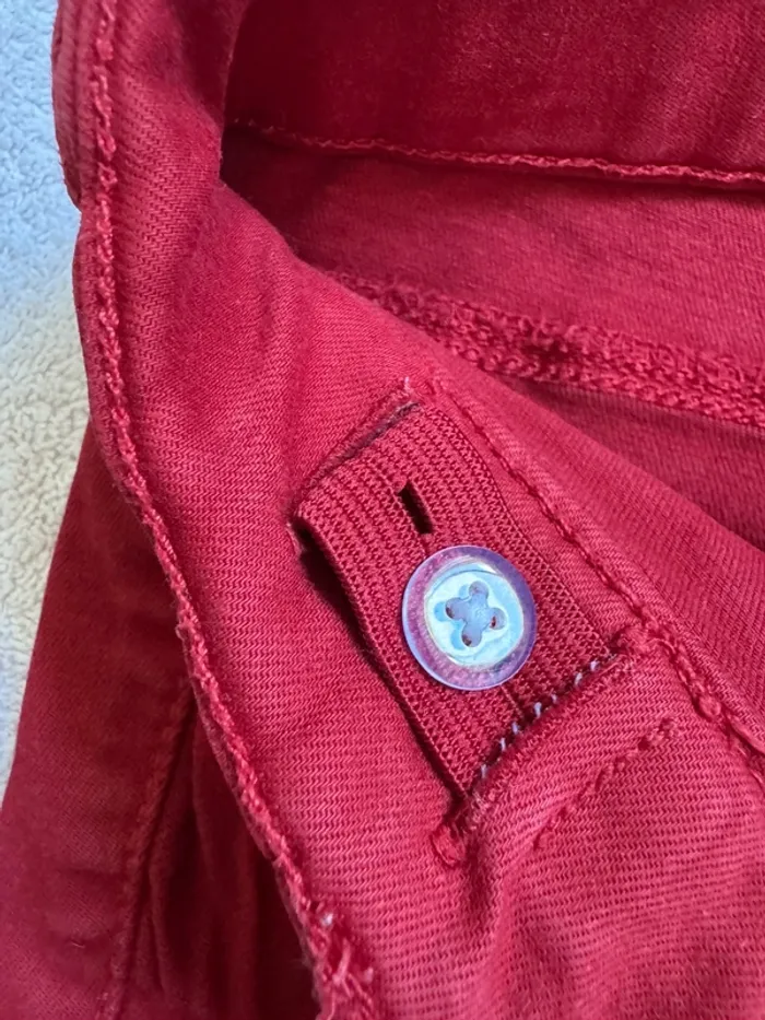 Pantalon jean bordeaux / rouge - photo numéro 5