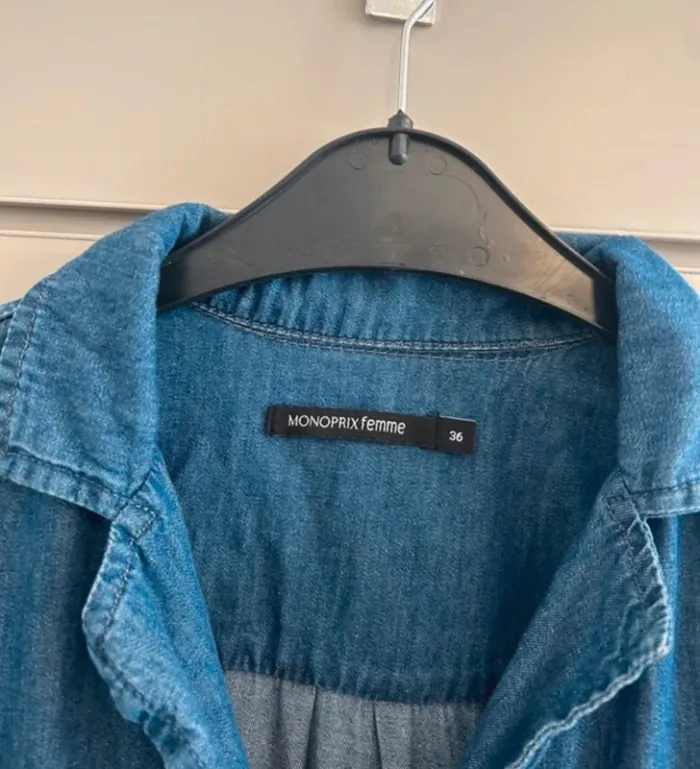 Monoprix, combinaison en jean bleu denim taille 36 - photo numéro 4