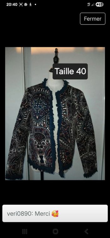 Veste matelassée Taille 40 marque Kiabi 