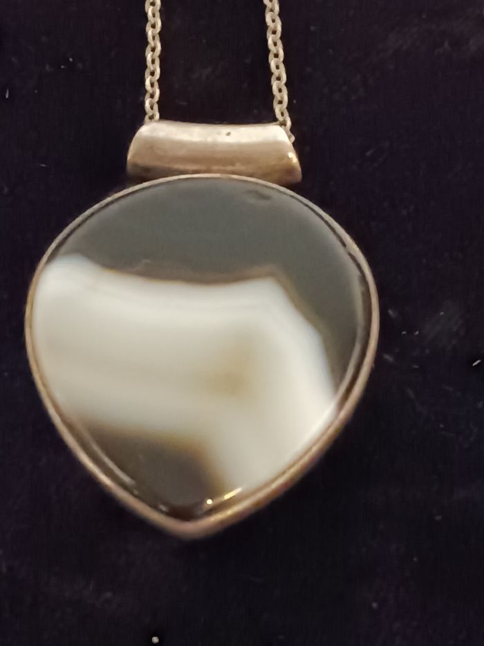 Collier agate serti - photo numéro 4