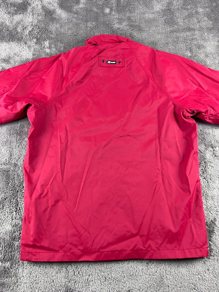K-Way Manteau Imperméable Rouge Taille L – Col Velours Vintage - photo numéro 2
