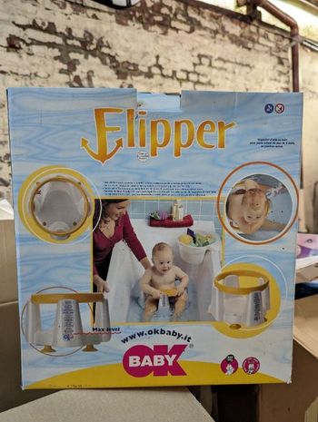 Anneau siège de bain Flipper Evolution. Marque Ok Baby. NEUF EMBALLE