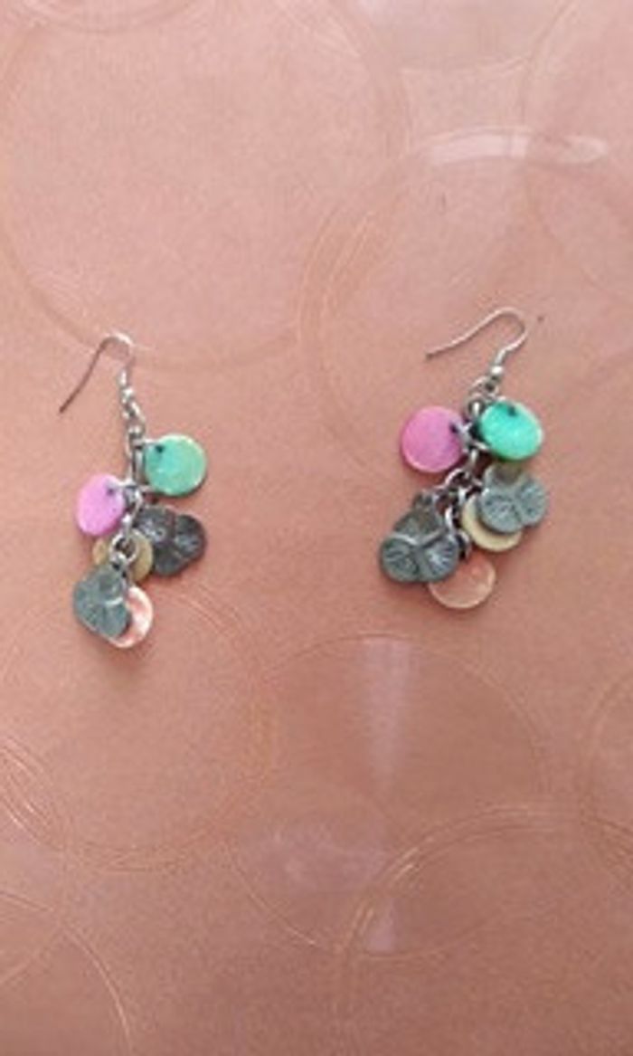 Boucles d'oreilles multicolores - photo numéro 2