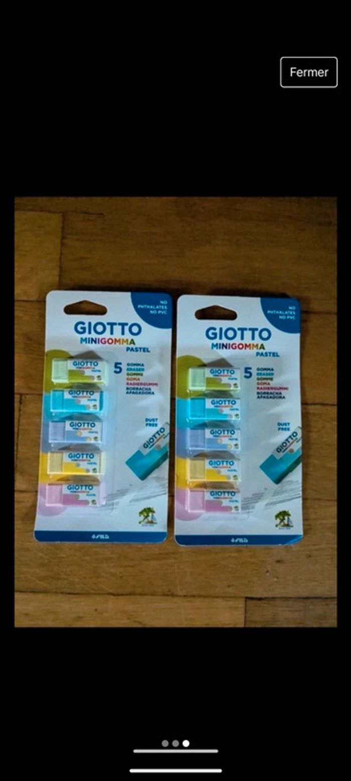 1 ou u 2 paquet(S) de 5 Gommes Giotto - photo numéro 2