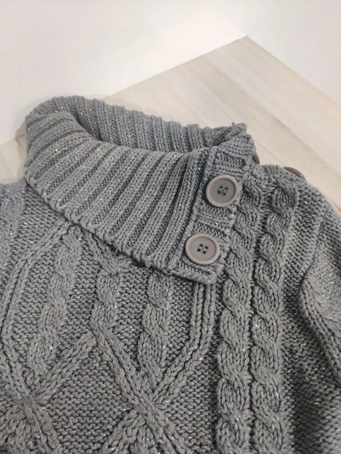 Pull col roulé gris avec filaments brillants 5 ans maille - photo numéro 2