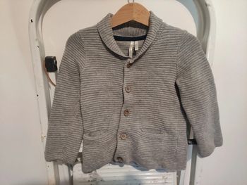 Pull gilet gris à boutons bébé garçon Orchestra 18 mois 81cm