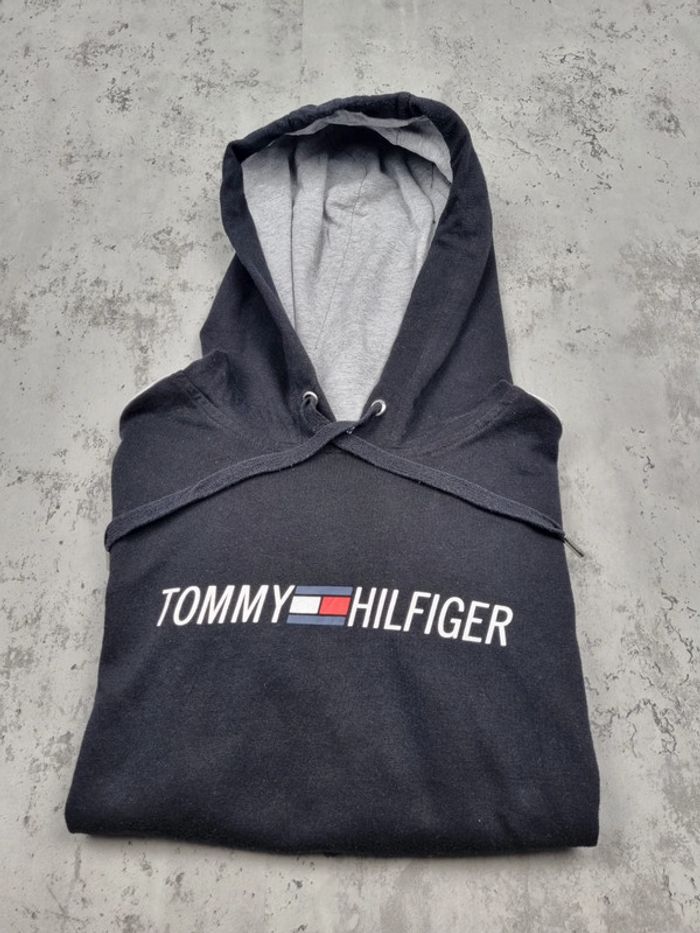 Sweat à capuche Tommy Hilfiger – Bicolore noir et gris – Taille S/36 Femmes - photo numéro 2