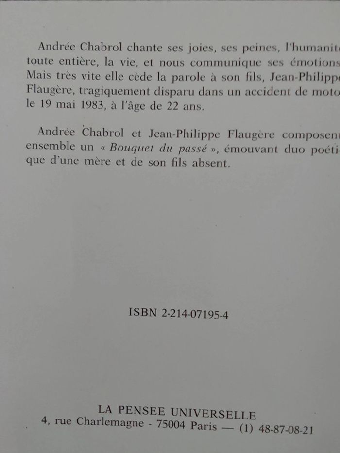 Andrée Chabrol - Bouquet du passé - photo numéro 3