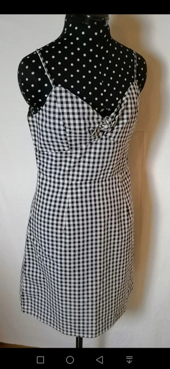 Robe vichy / petits carreaux noir blanc Taille S Libertie - photo numéro 3