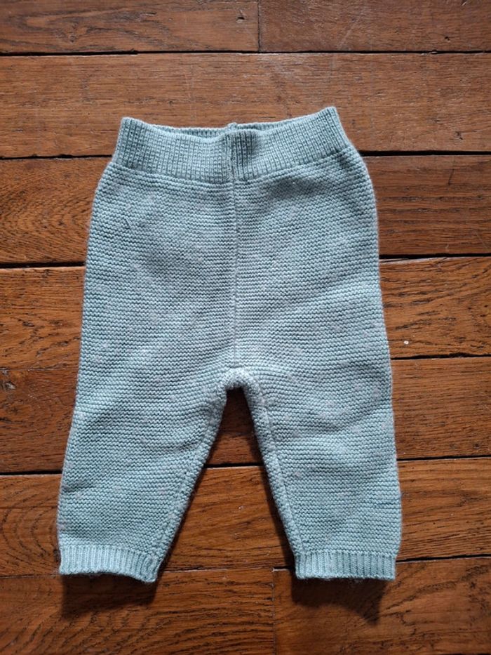 Pantalon vert chaud laine cyrillus 6 mois