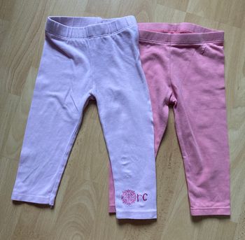 lot 2 leggings rose bébé 12 mois