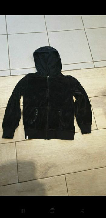Veste de sweat velours noire paillettes 10 ans