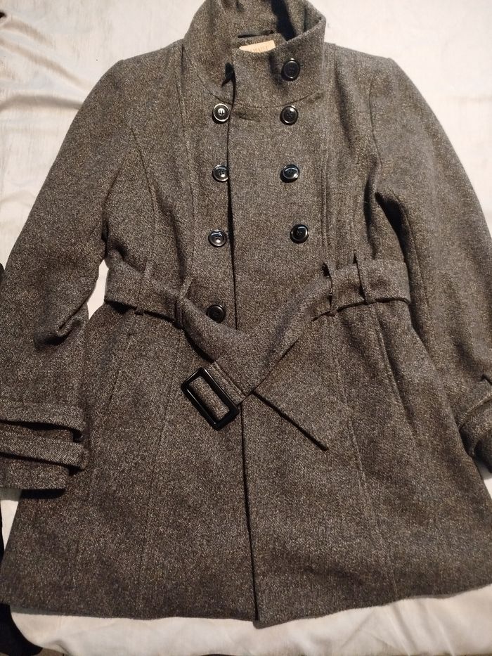 Manteau gris chiné - photo numéro 2