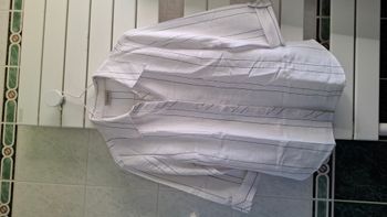 Chemise / Surchemise - Blanche avec rayures noires