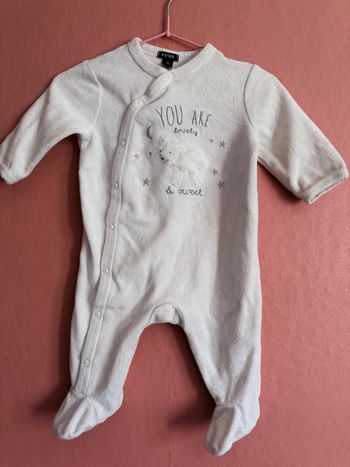 grenouillère velours blanche kiabi 🤍 toute douce pour bébé