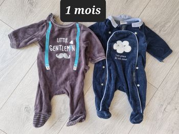 Lot 2 pyjamas velours 1 mois