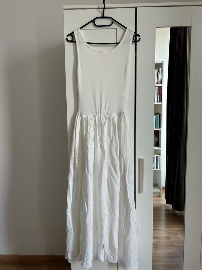 Robe blanche longue unie d’été Évasée Neuve New Collection Taille Unique - photo numéro 6