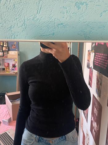 sous pull noir côtelé