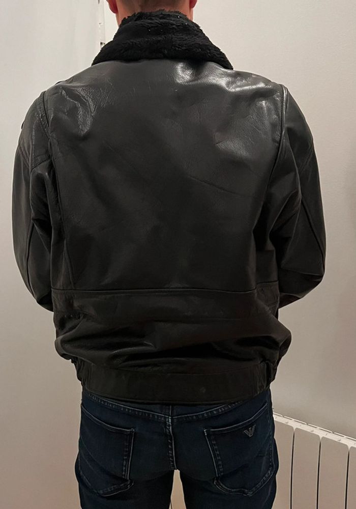 Veste bombardier cuir homme L - photo numéro 3