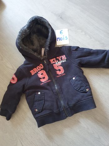 Gilet polaire 6mois avec Capuche garçon
