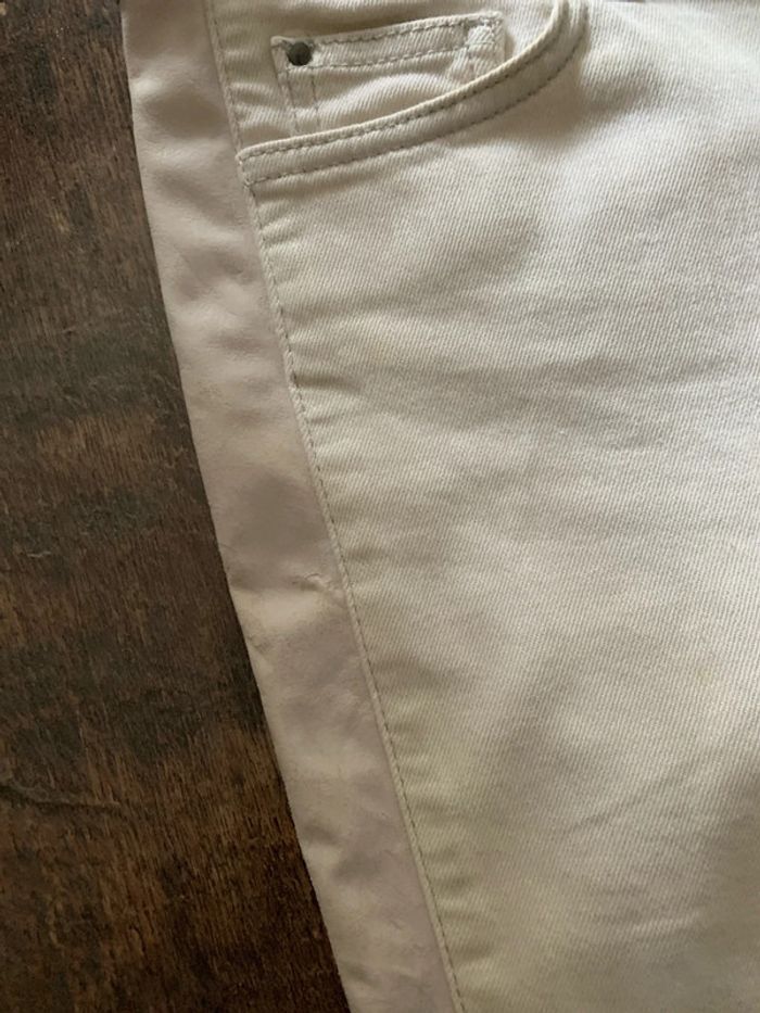 Pantalon crème bi matière - photo numéro 3