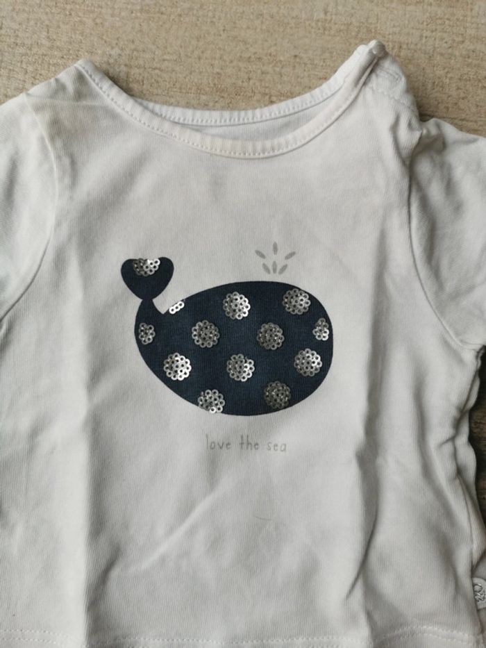 Tee-shirt blanc 3mois fille - photo numéro 3