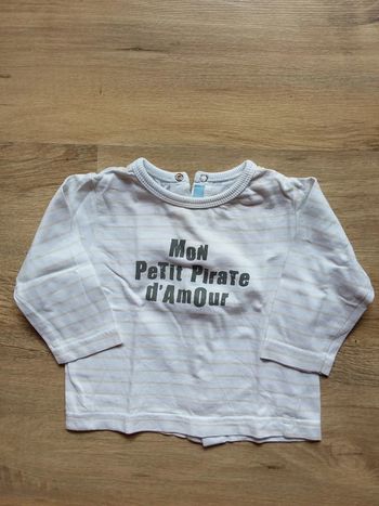 Tee-shirt manches longues 6 mois rayé