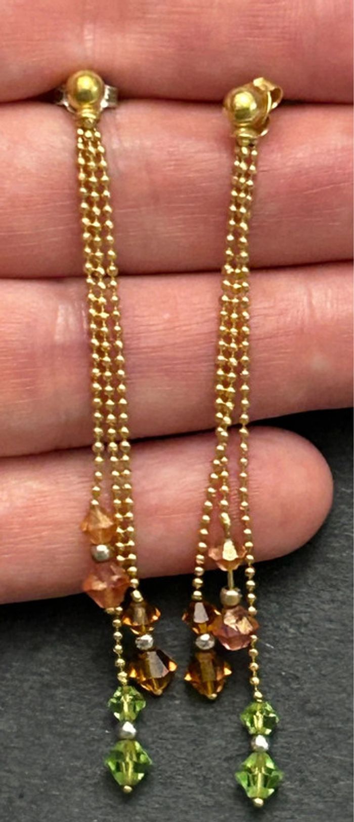 Belle paire de boucles d’oreilles pendantes en or 18 carats avec perles femme TBE - photo numéro 5