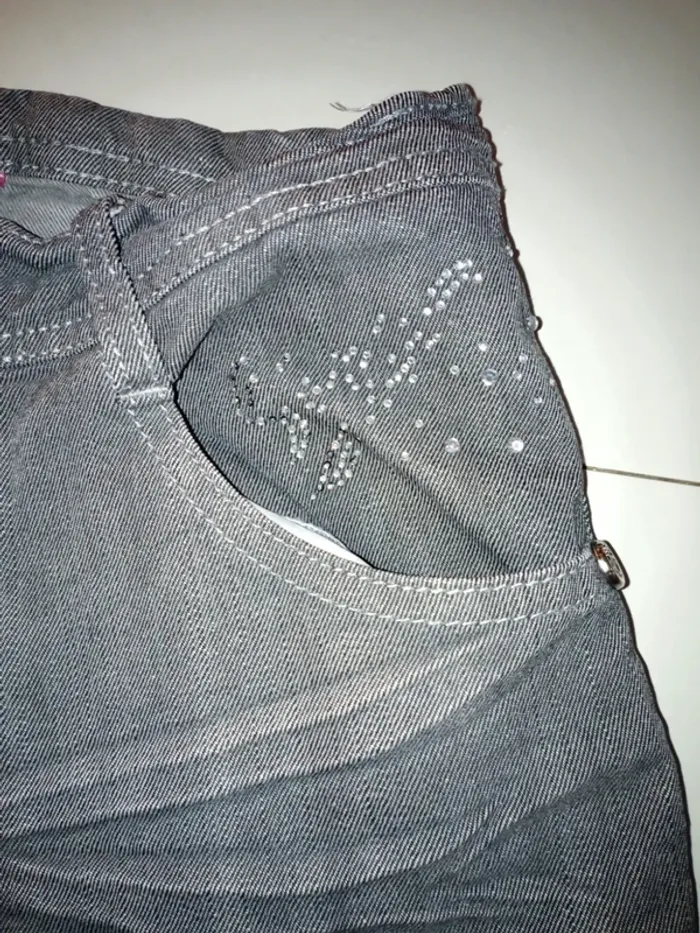 Jean sismix taille 32 gris élastique réglable - photo numéro 3