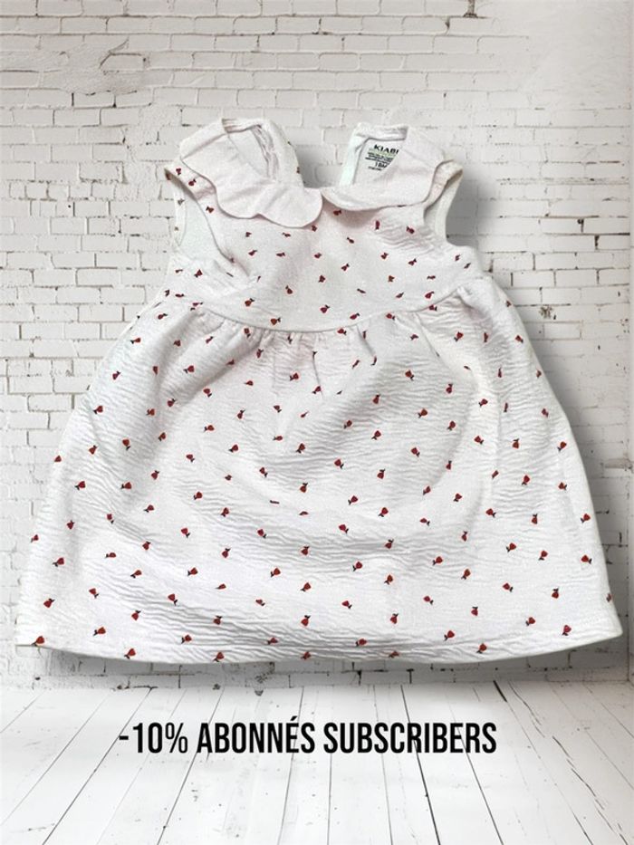 Robe rose pale avec motif rose 18 mois Kiabi