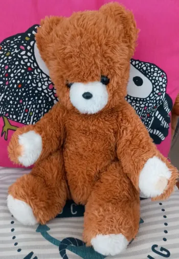 Peluche ours assis boulgom marron 38 cm