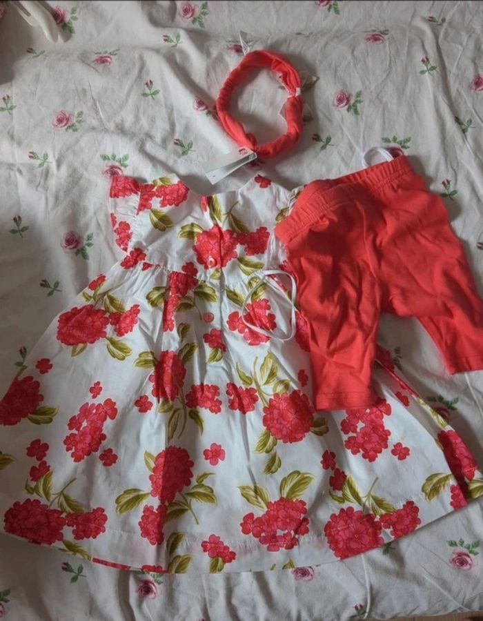 Ensemble robe pantalon bandeau 6 mois - photo numéro 3