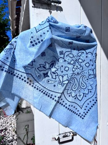 Foulard chèche bandana bleu