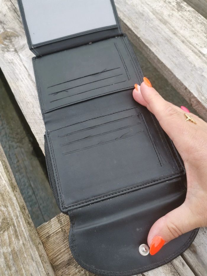 Porté monnaie simili cuir noir - photo numéro 7