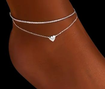 Double bracelet ee cheville en argent 925 Sterling