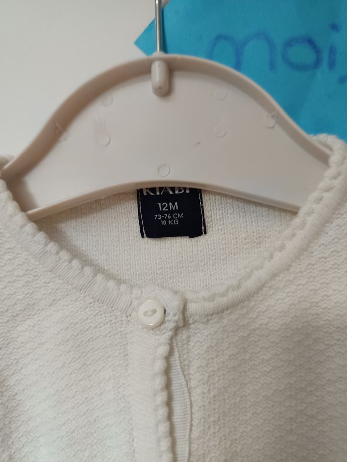 Gilet blanc fine maille 12 mois - photo numéro 3