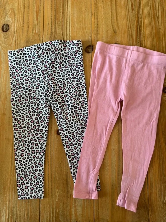 Leggings rose et léopard