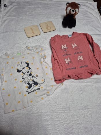 Lot 2 tee-shirts Minnie 18/24mois