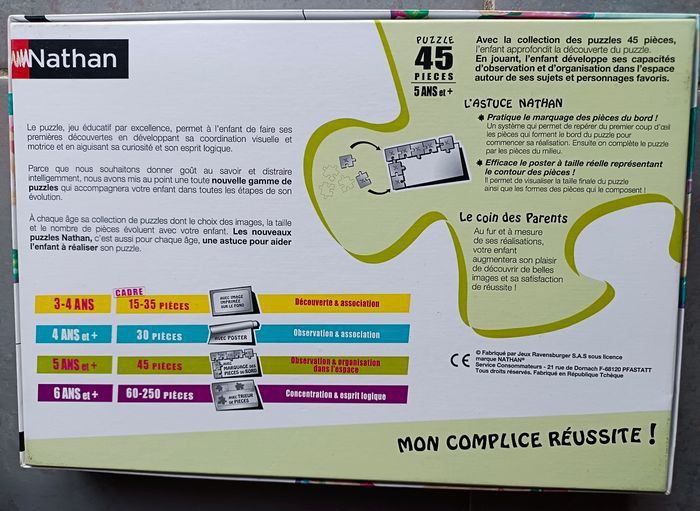 Lot de 3 puzzles Pat'patrouille, Franklin et licorne de Nathan en 30 et 45 pièces - photo numéro 6