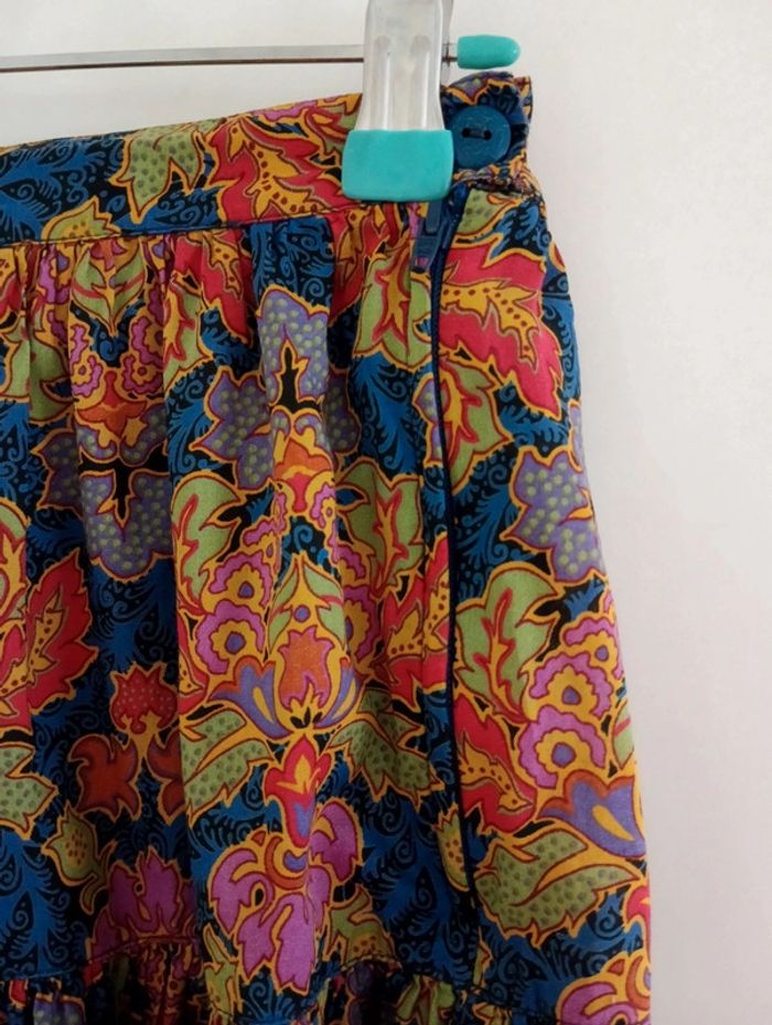 Jupe vintage multicolore en coton - photo numéro 6