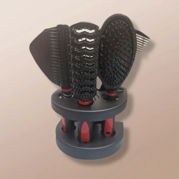 Kit de coiffure noir & rouge - 5 pièces