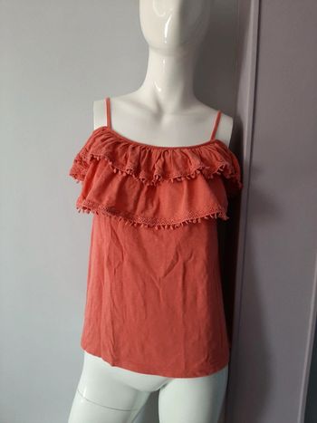 Blouse débardeur rouge corail T S