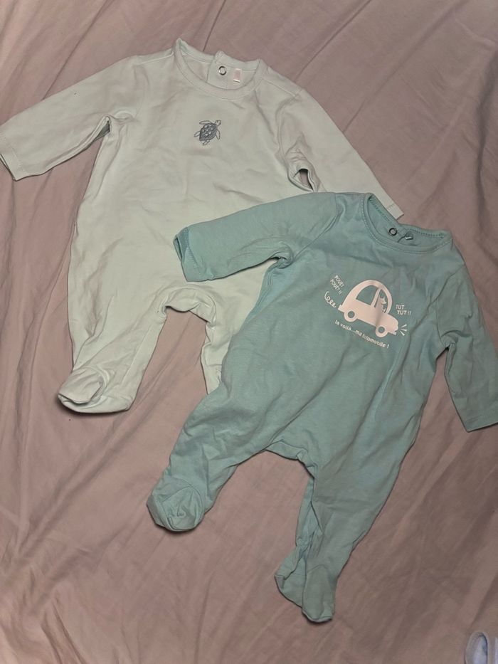 Lot 5 pyjamas naissance en velours/coton pour bébé garçon Orchestra - photo numéro 3