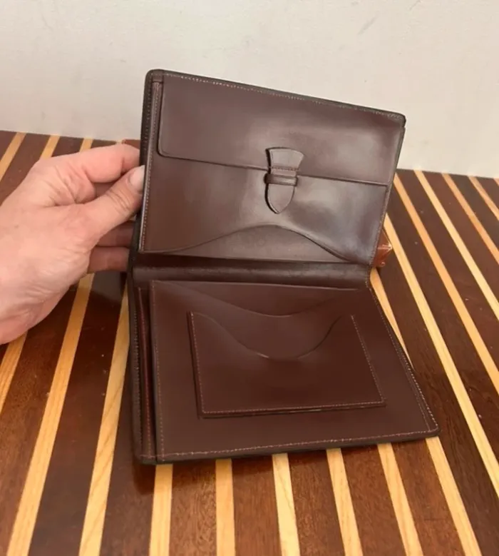 Collon portefeuille en cuir lisse marron neuf - photo numéro 4